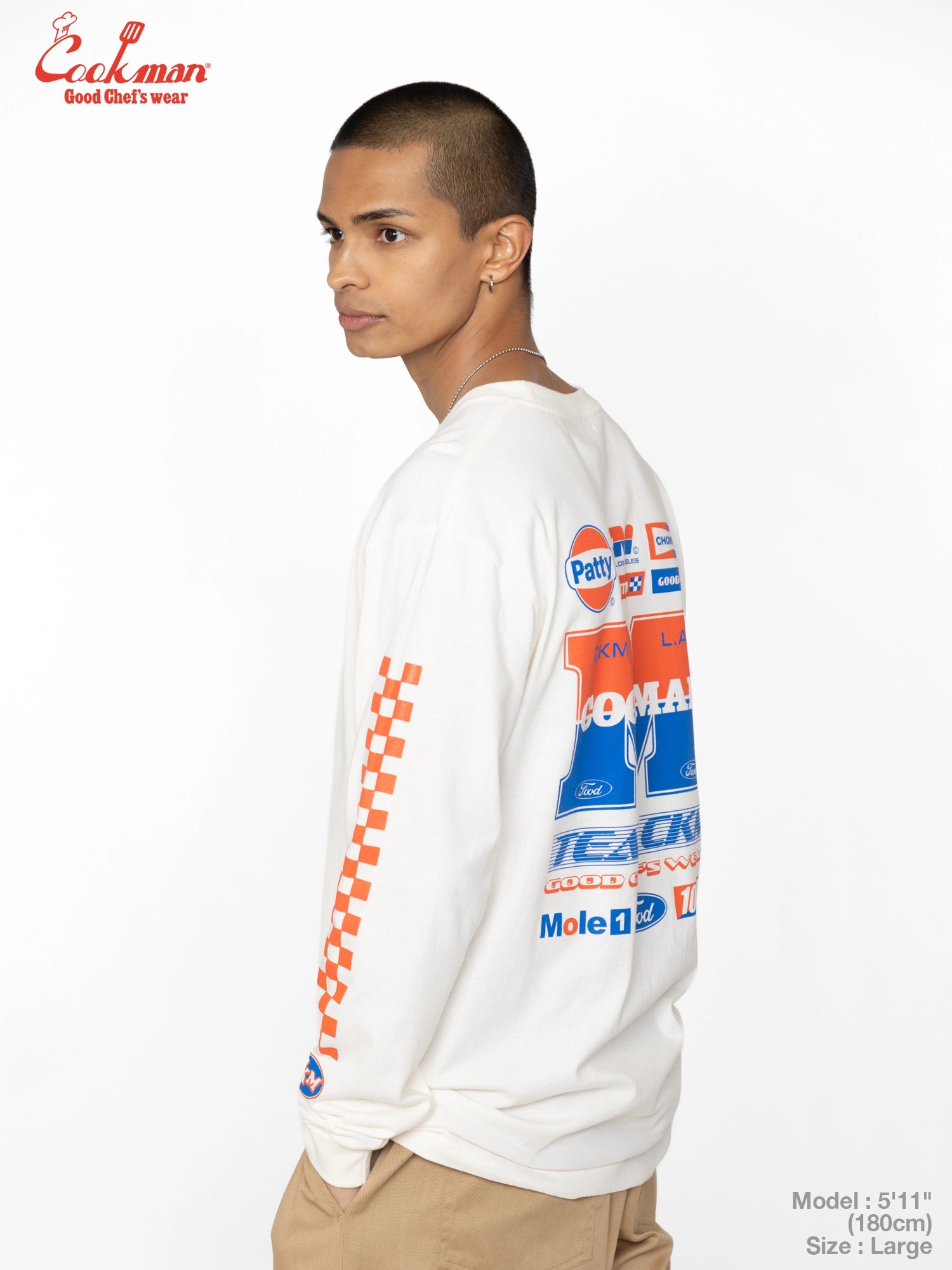 Long Sleeve Tees - Race : Off White