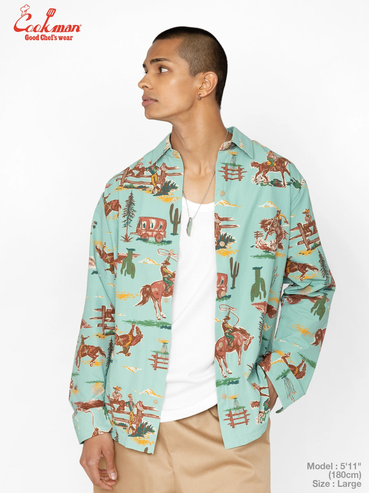 Work Shirts Long Sleeve - Western : Light Blue
