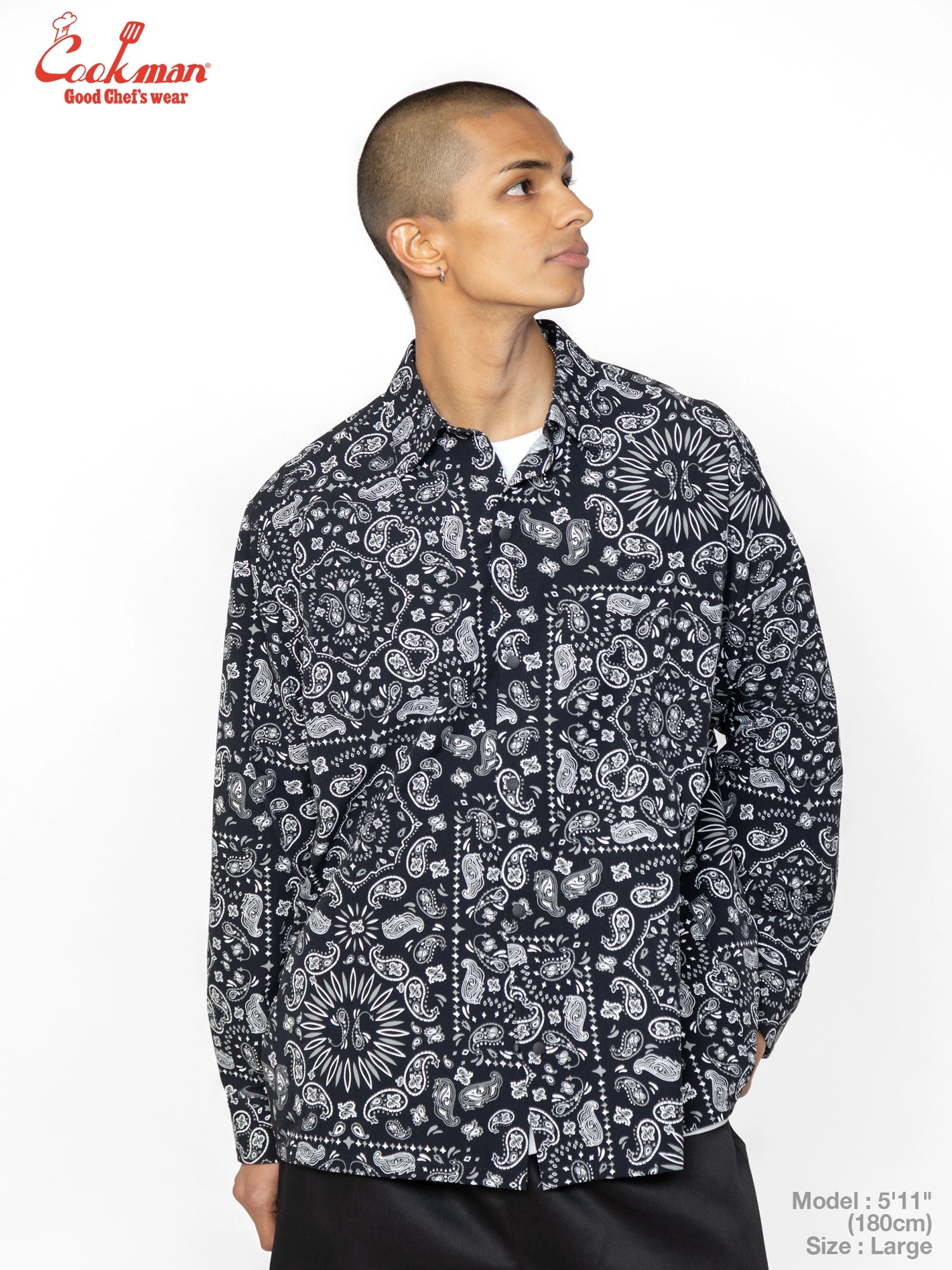 Work Shirts Long Sleeve - Paisley : Black