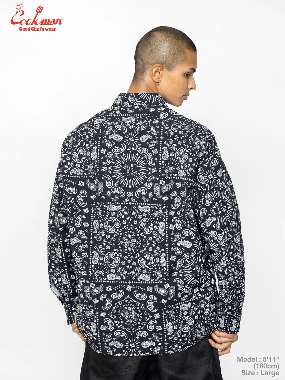 Work Shirts Long Sleeve - Paisley : Black