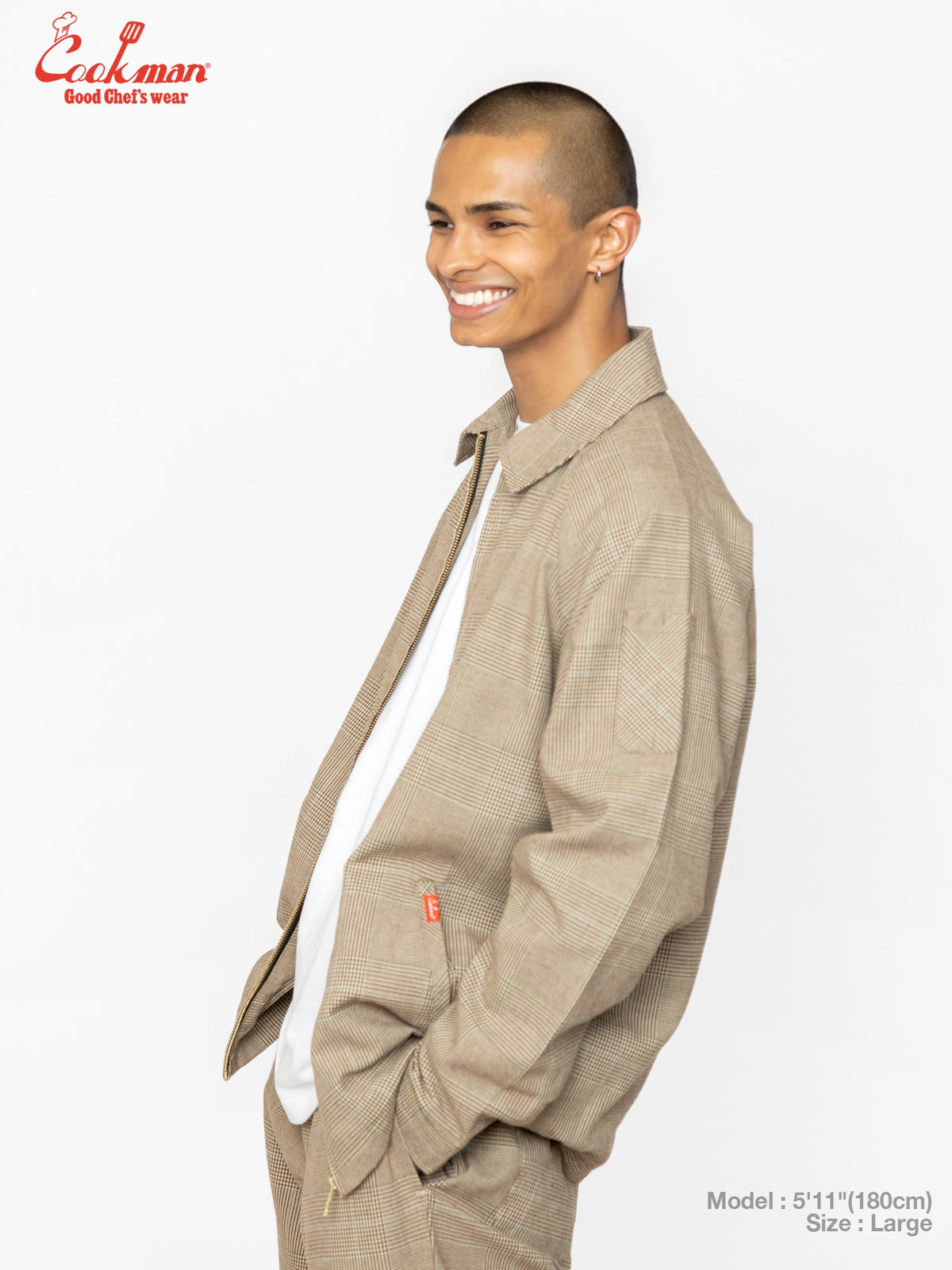 Delivery Jacket With Lining - Glen Check Brown