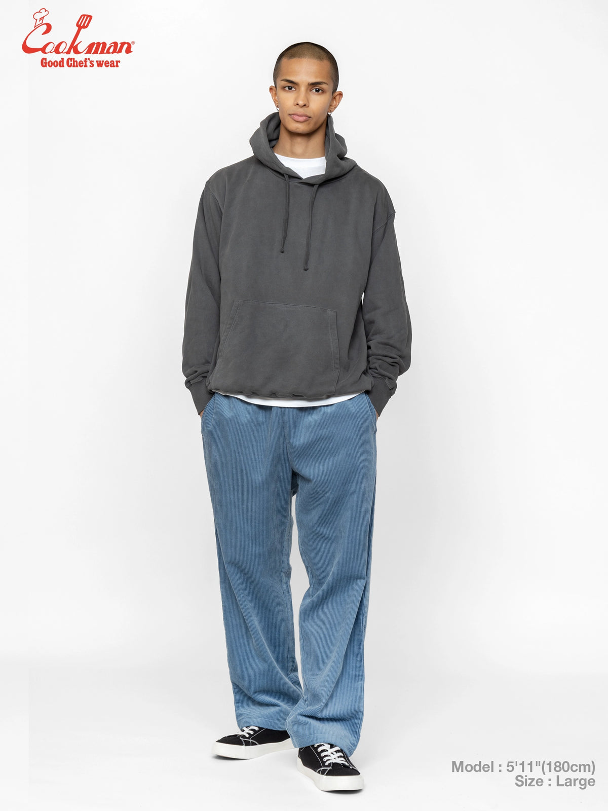 Chef Pants Semiwide - Corduroy : Blue Gray