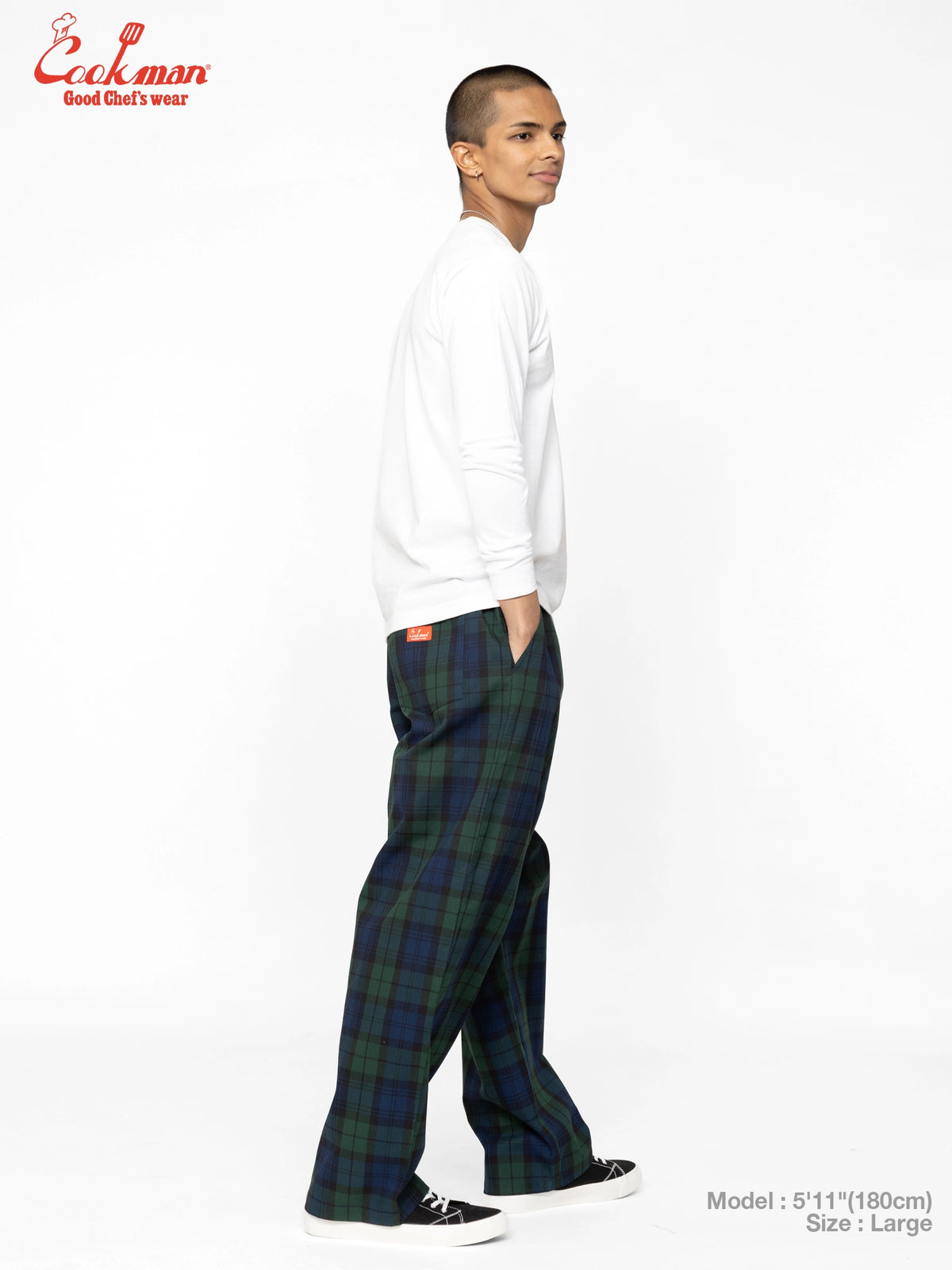 Chef Pants High-Wide - Black Watch Plaid