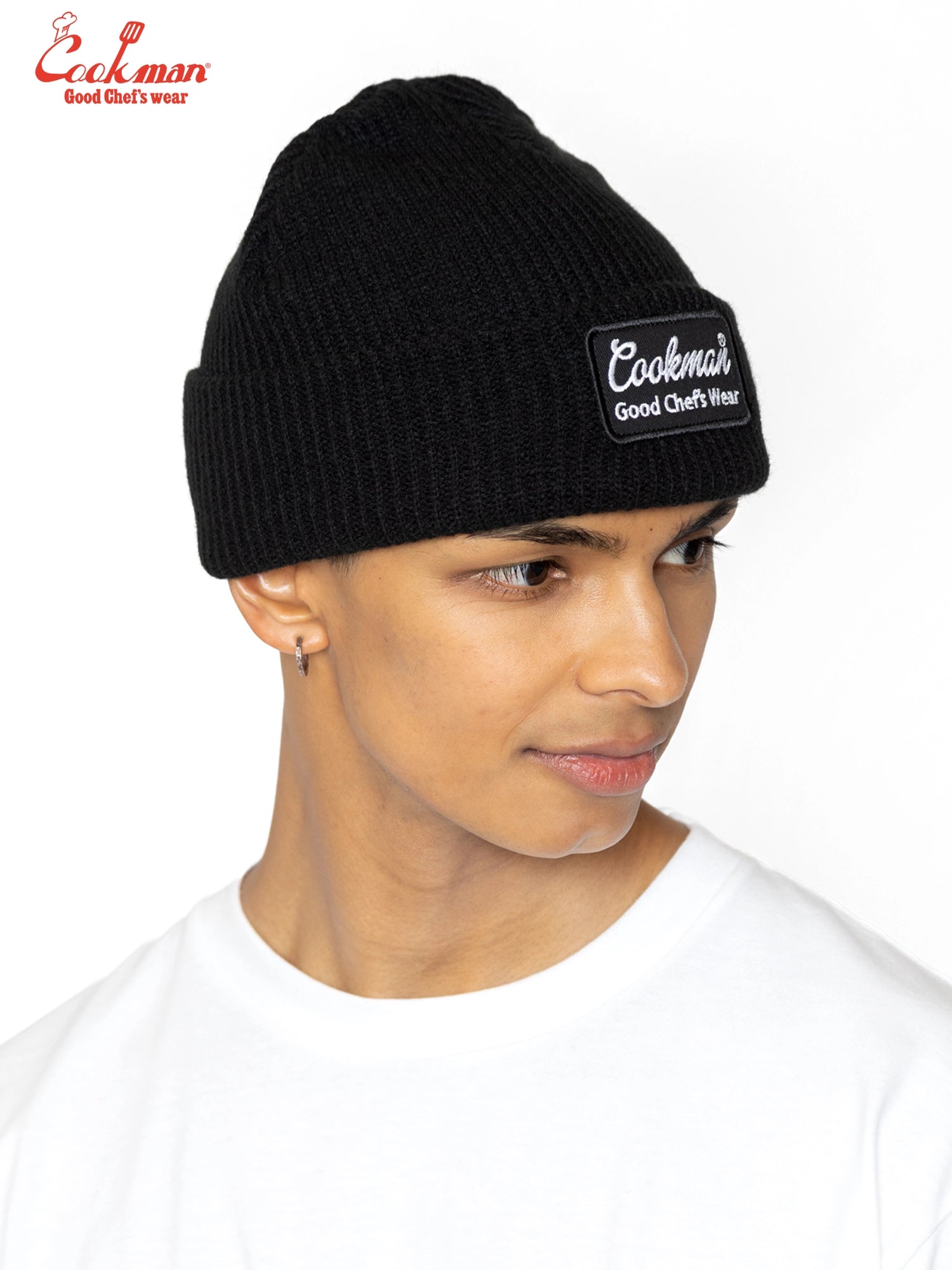 Beanie - Embroidery Patch : Black