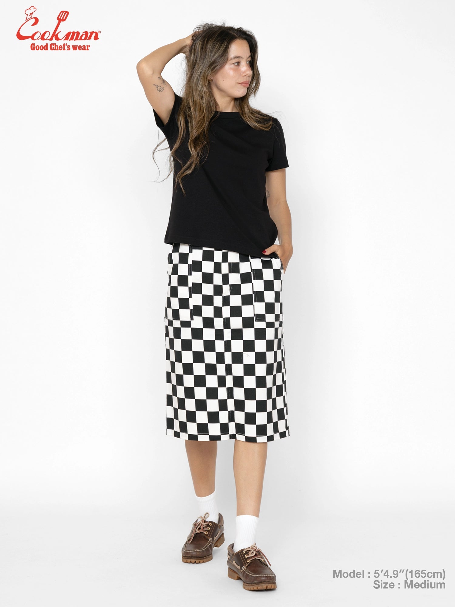 Baker's Skirt - Checker : Black