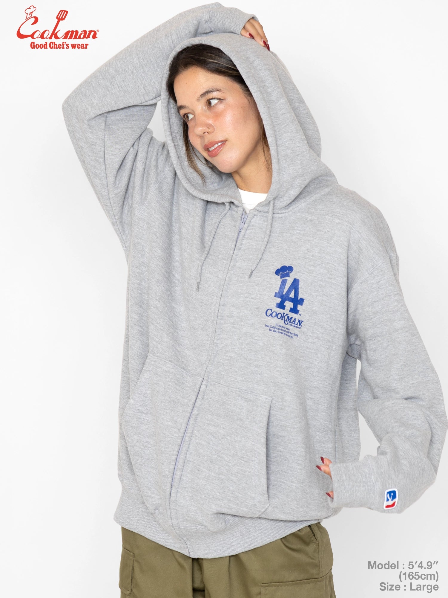Zip-up Hoodie - Chef Hat LA : Heather Gray