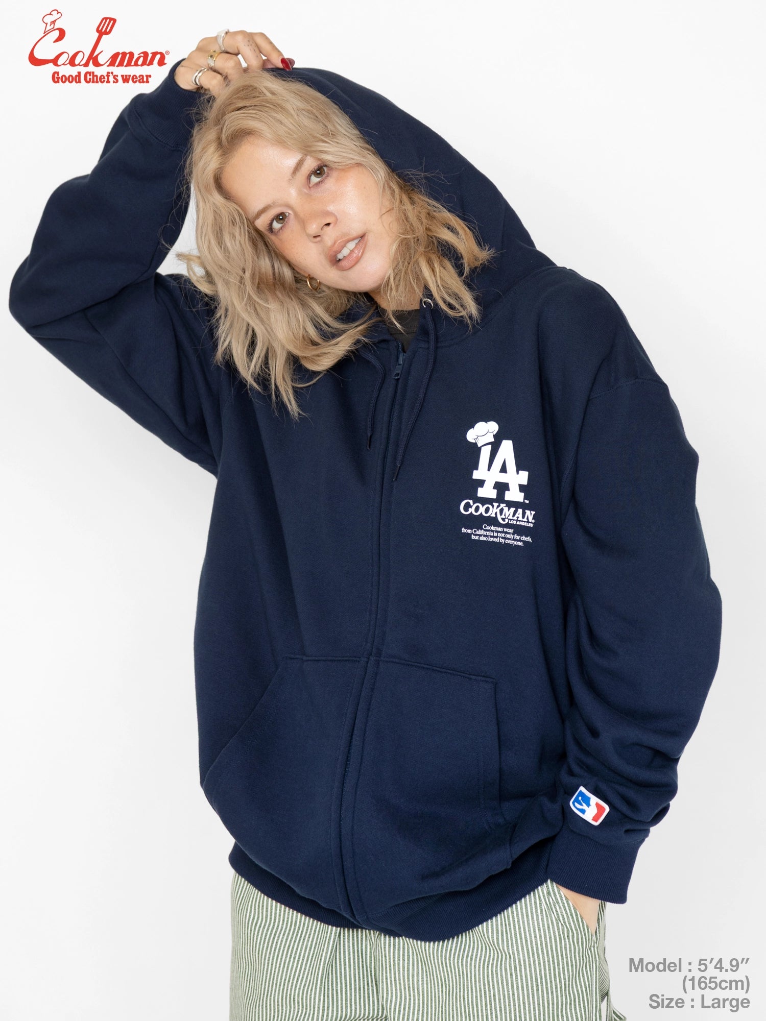Zip-up Hoodie - Chef Hat LA : Navy
