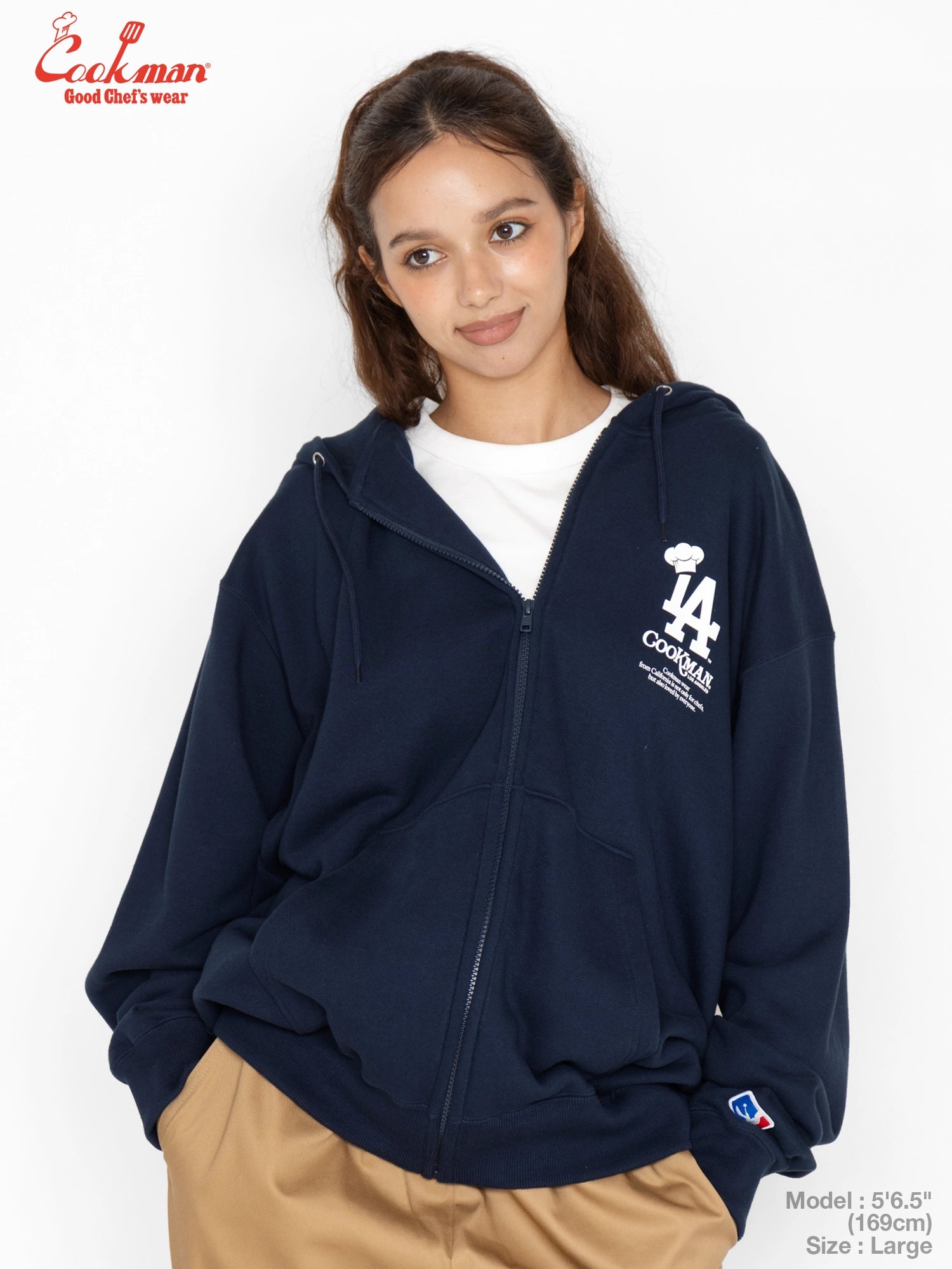 Zip-up Hoodie - Chef Hat LA : Navy