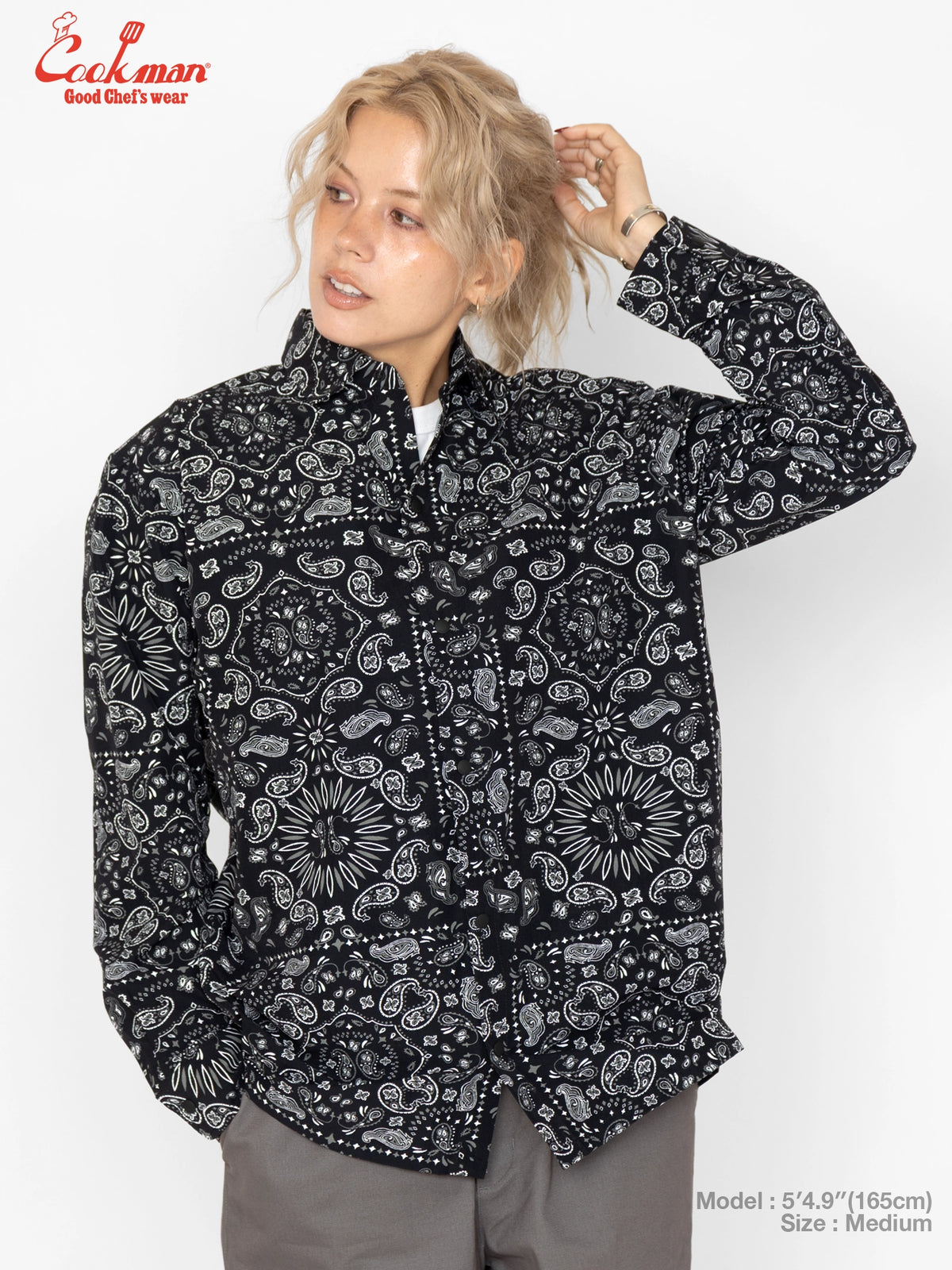 Work Shirts Long Sleeve - Paisley : Black