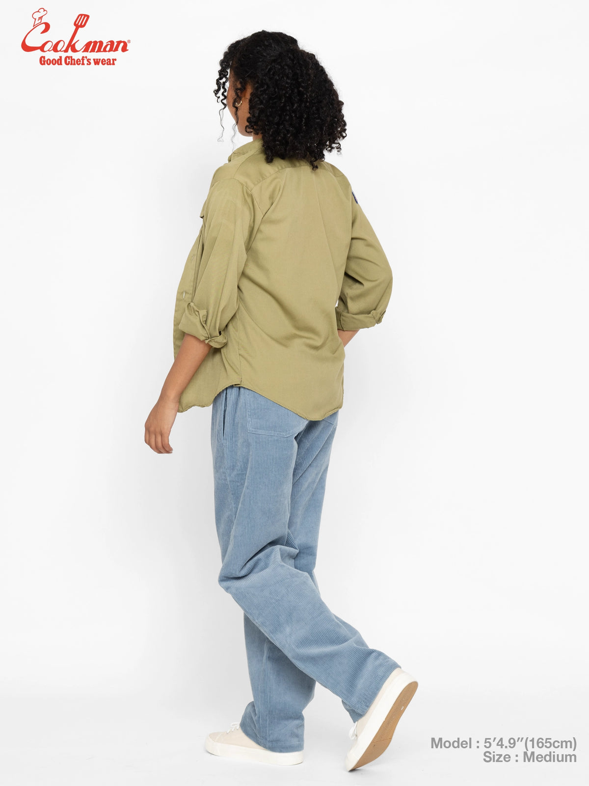 Chef Pants Semiwide - Corduroy : Blue Gray