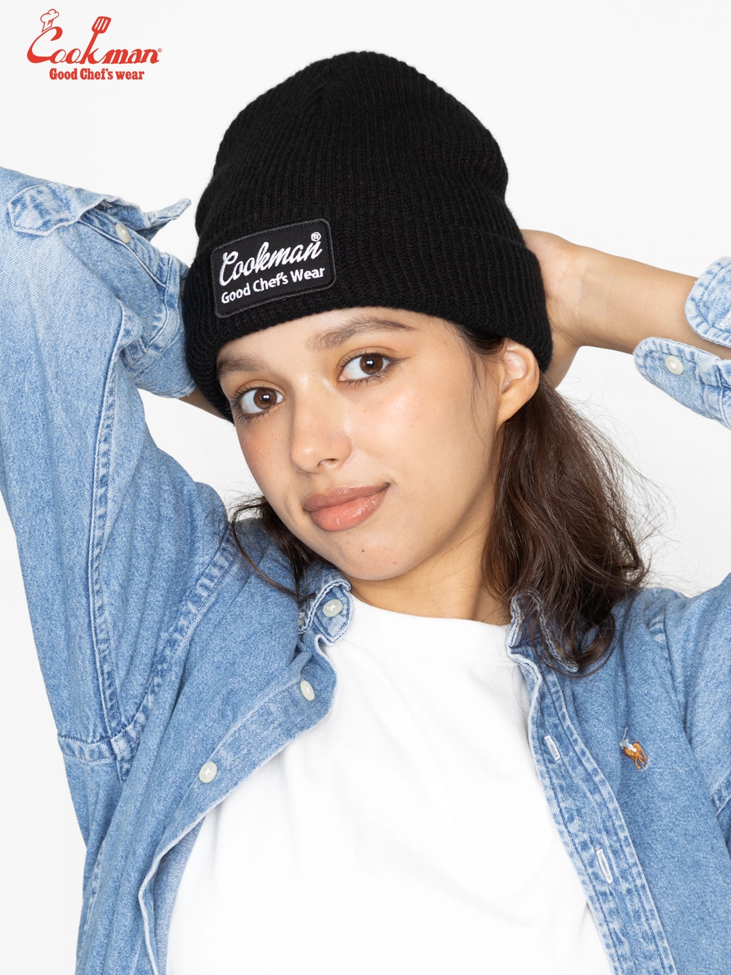 Beanie - Embroidery Patch : Black