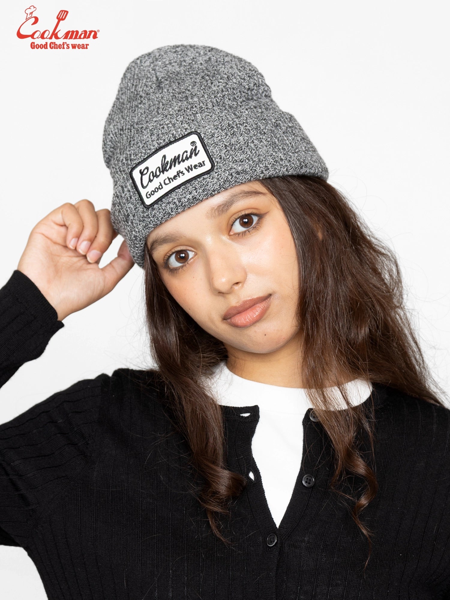 Beanie - Embroidery Patch : Heather Gray