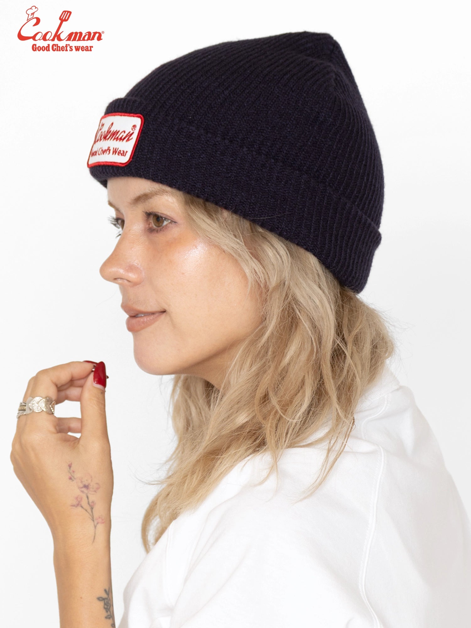 Beanie - Embroidery Patch : Navy