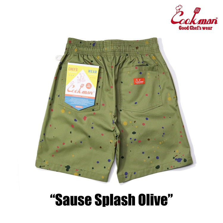 Cookman Chef Short Pants Sauce Splash Olive Cookman