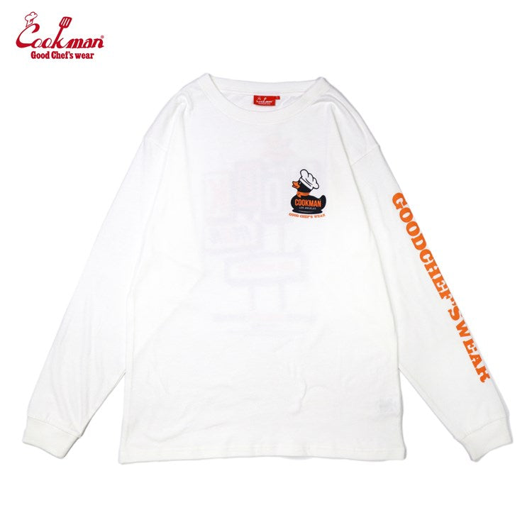 Cookman Long Sleeve Tees - Rubber Duck : White (All Sales Are Final)