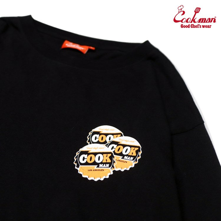 Cookman Long Sleeve Tees - Bottle Cap : Black