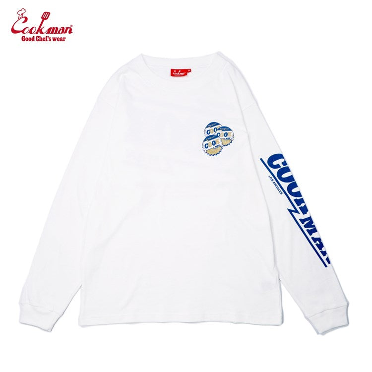 Cookman Long Sleeve Tees - Bottle Cap : White (All Sales Are Final)