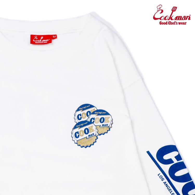 Cookman Long Sleeve Tees - Bottle Cap : White (All Sales Are Final)