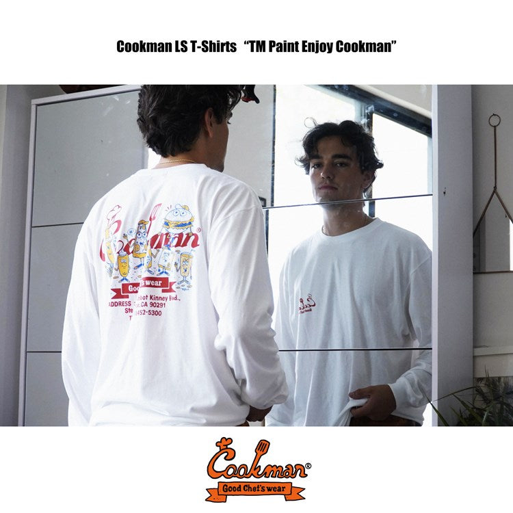 Cookman Long Sleeve Tees - TM Paint Enjoy Cookman : White