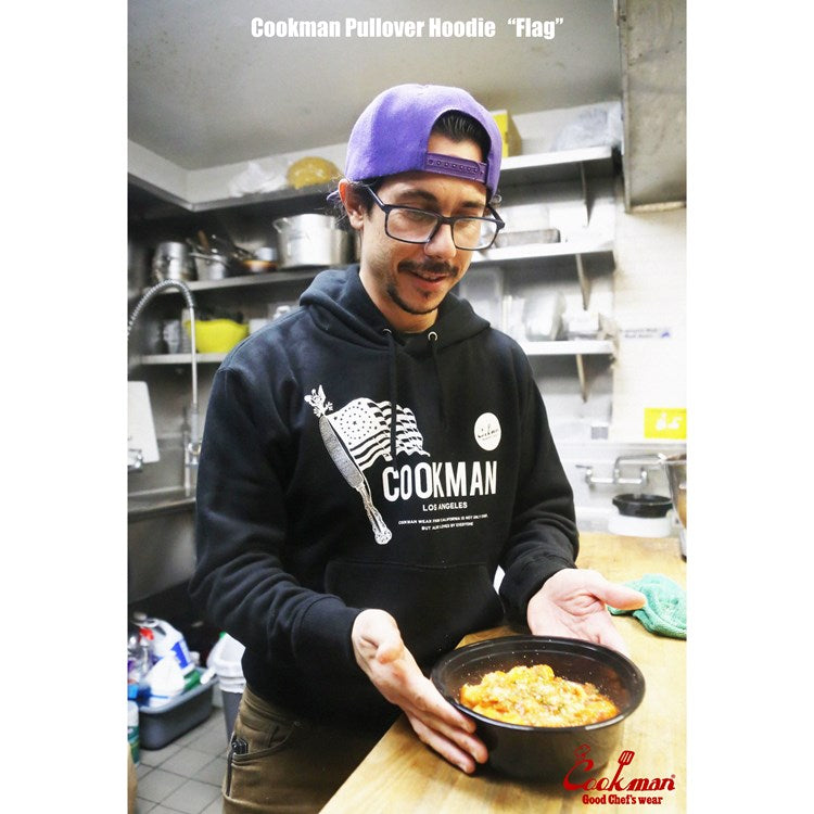 Cookman Pullover Hoodie - Flag : Black