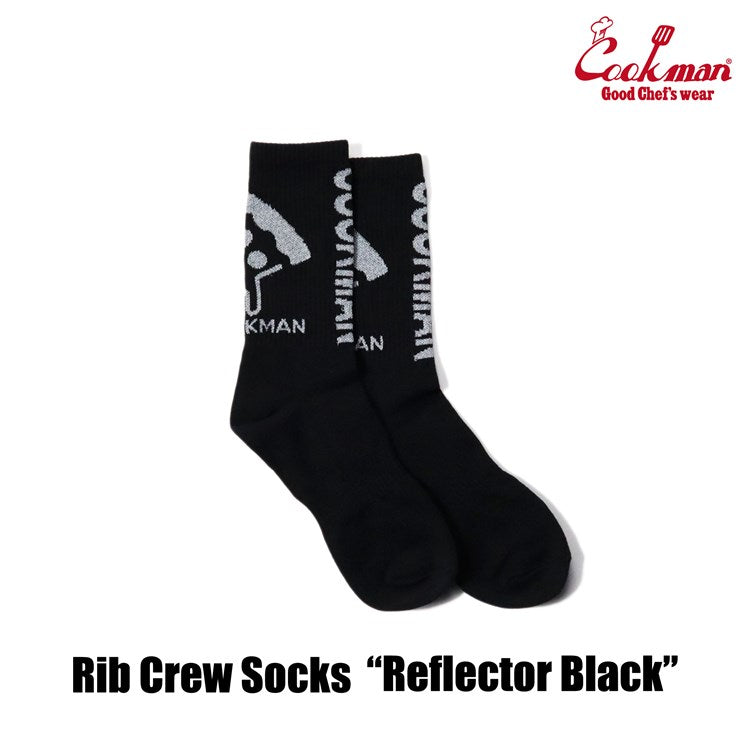 Cookman Rib Crew Socks - Reflector : Black