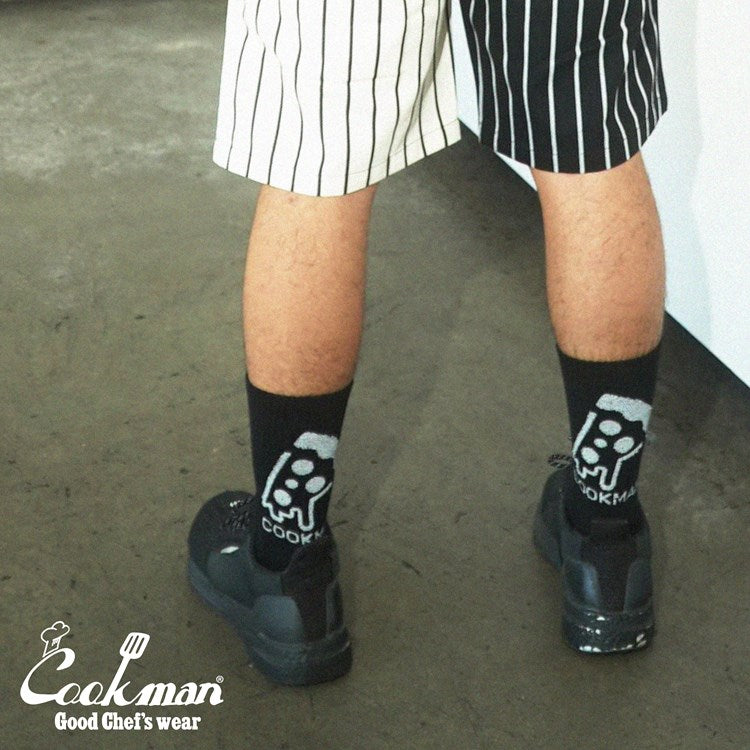 Cookman Rib Crew Socks - Reflector : Black