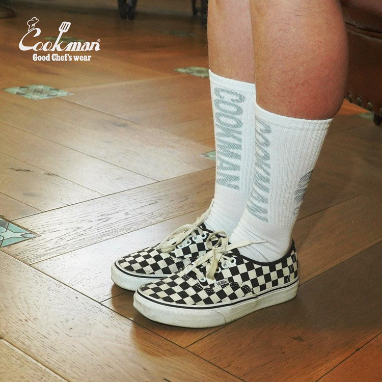 Cookman Rib Crew Socks - Reflector : White