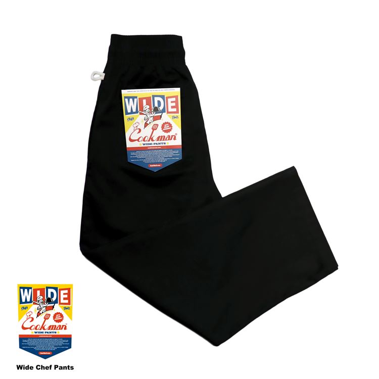 Cookman Wide Chef Pants Black Cookman USA