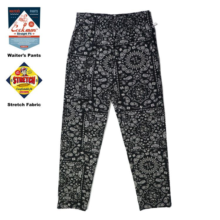 Cookman Waiter's Pants (stretch) - Paisley : Black