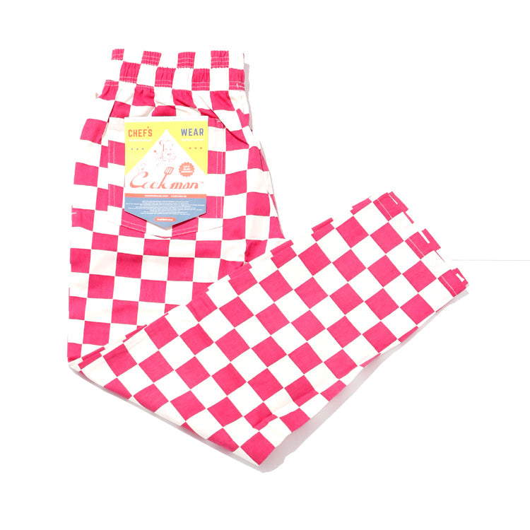 Cookman Chef Pants Checker Pink Cookman