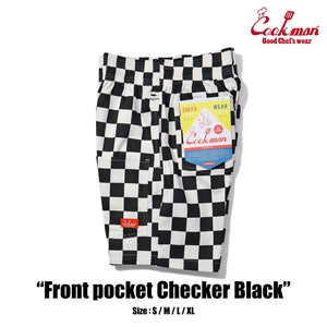 Cookman Chef Short Pants Front Pocket - Checker : Black