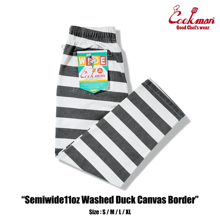 Cookman Chef Pants Semiwide -  Washed Duck Canvas Border
