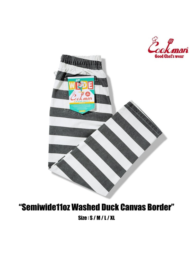 Chef Pants Semiwide -  Washed Duck Canvas Border