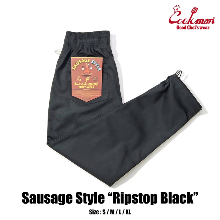 Cookman Chef Pants - Sausage Style Ripstop : Black