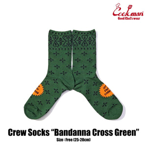 Cookman Crew Socks - Bandanna Cross : Green