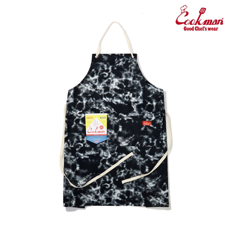 Wide Pocket Apron - Marble : Black