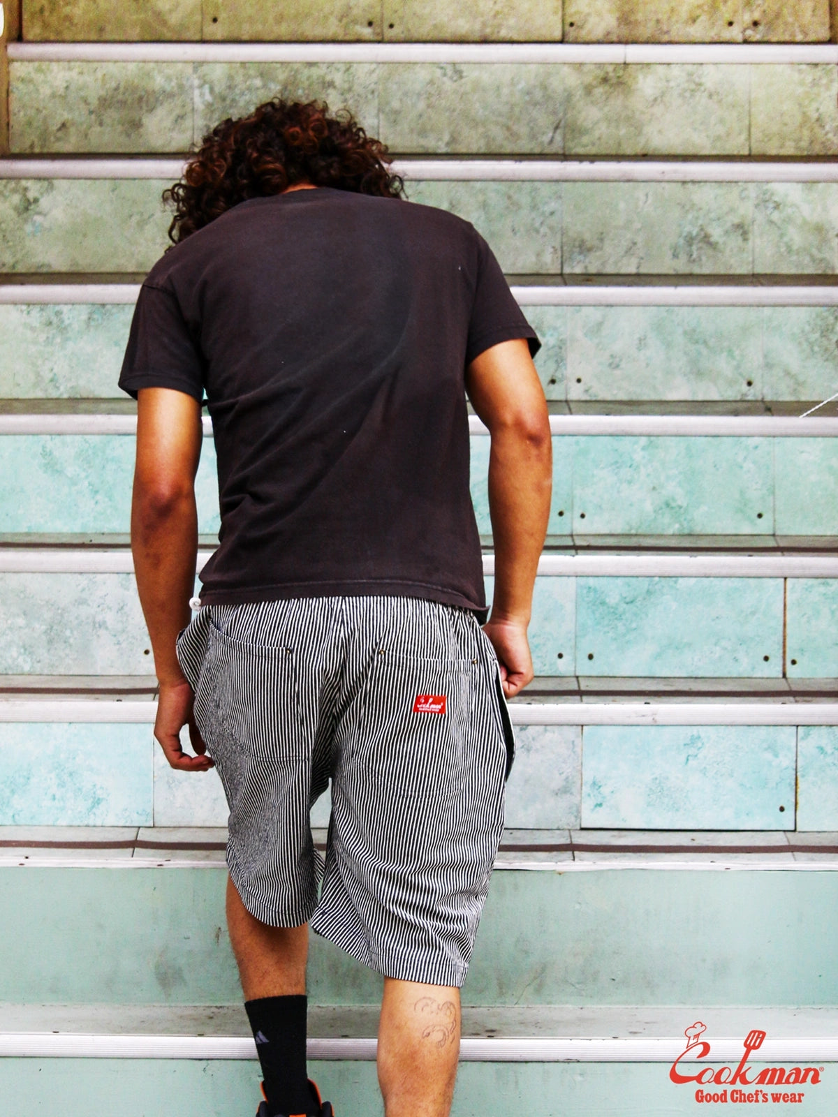 Chef Short Pants Front Pocket - Hickory : Black