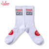 Cookman Rib Crew Socks - Vision Logo : White