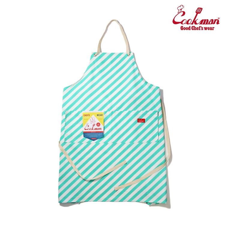 Wide Pocket Apron - Candy Stripe : Mint