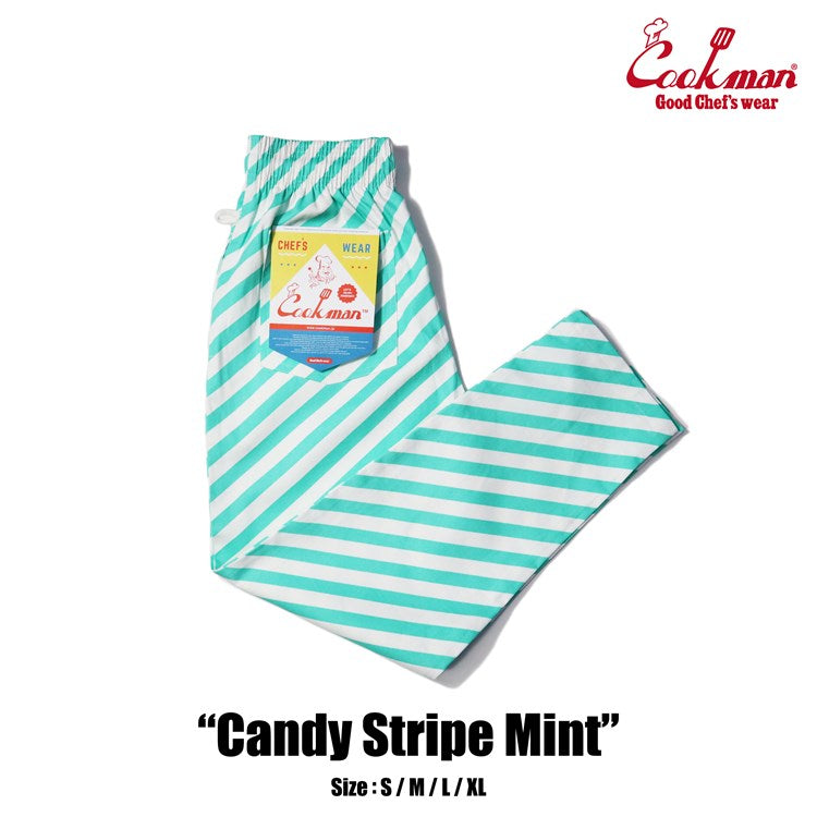 Cookman Chef Pants - Candy Stripe : Mint (All Sales Are Final)