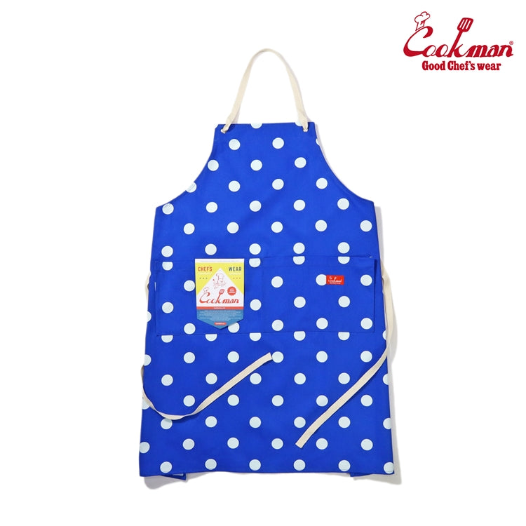 Wide Pocket Apron - Dots : Blue