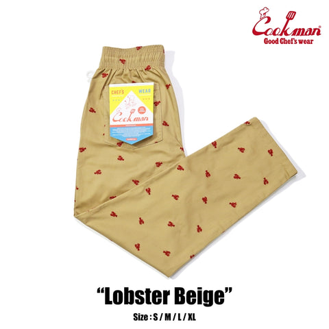 Cookman Embroidery Chef Pants -  Lobster : Beige