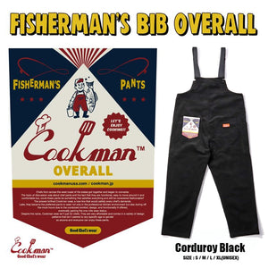 Cookman Fisherman's Bib Overall - Corduroy : Black