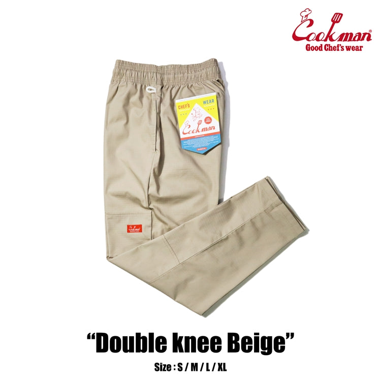 Cookman Chef Pants - Double Knee Ripstop : Beige