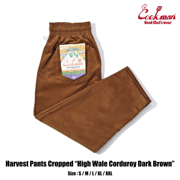 Harvest Pants Cropped - High Wale Corduroy : Dark Brown
