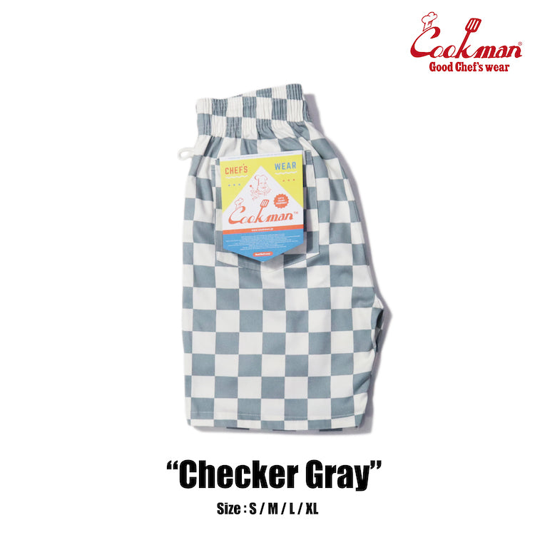 Cookman Chef Short Pants - Checker : Gray