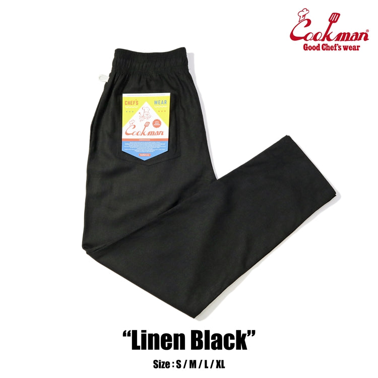 Cookman Chef Pants Linen Black Cookman