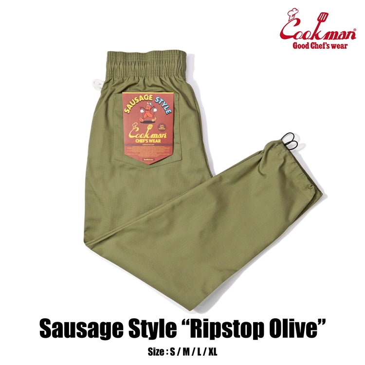 Cookman Chef Pants - Sausage Style Ripstop : Olive