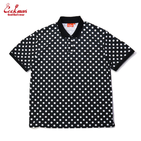 Cookman Polo Shirts - Dots : Black (All Sales Are Final)