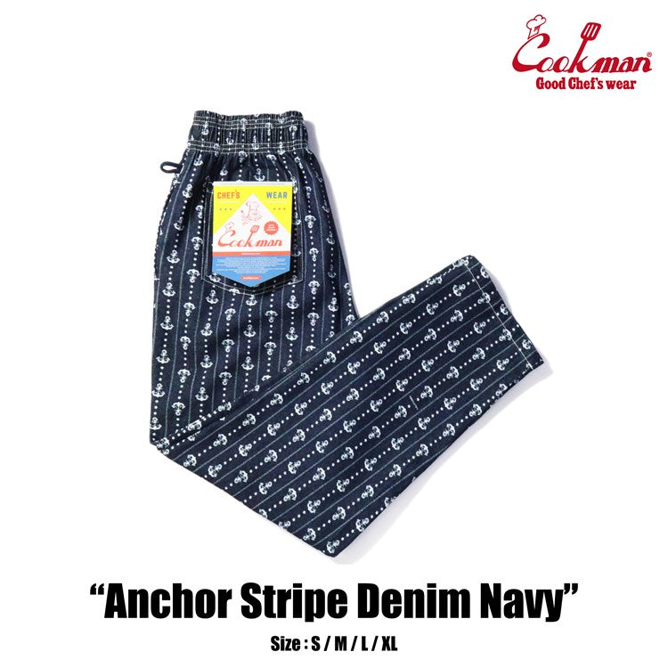 Cookman Chef Pants - Anchor Stripe Denim (All Sales Are Final)